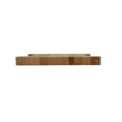 Tagliere in legno massello 40X25 H 3,8 cm con maniglie in acciaio - Lumen  Casalinghi